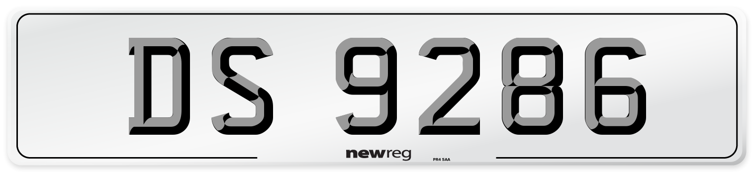 DS 9286 Number Plate from New Reg